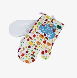50pcs Oven Mitts Sublimation DIY Blank Cotton Polyester Kitchen Gloves Oven Pot Holder Thicken for Heat Transfer Printing