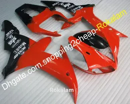 YZFR1 02 03 YZF-R1 Fairings Kit para Yamaha R1 YZF1000R1 2002 2003 YZF1000 ABS Motocicleta Fearding Vermelho preto (moldagem por injeção)