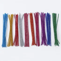 Glitter Sparkle Pipe Cleaners Tinsel Chenille Stems, Metallic Pipe Cleaner för DIY Crafts, Arts, Wedding, Home, Party, Holiday Decoration Mixed Co