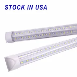 T8 V Shaped 144W Tube lights integrated 4Ft 8Foot Cooler Door Lighting Double Row Shops Lights Tubes 100-277V led ceiling shop light