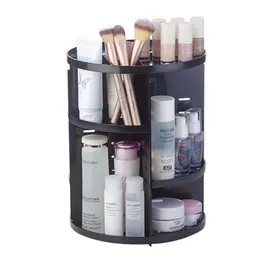 Mordoa Ny 360-graders roterande smink Organiser Box Brush Holder Jewelry Organizer Fall smycken Organiser Kosmetisk lagringslåda T20261Z