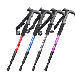 Anti Shock Trekking Pole Ultralight Walking Sticks Adjustable Hiking Canes Telescopic Crutch for Nordic walking sticks 220104