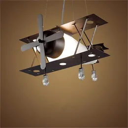 Amerikanska smidesjärn flygplan ljuskrona belysning industriell stil personlighet bar hängande ljus restaurang bar kreativa nordiska lampor