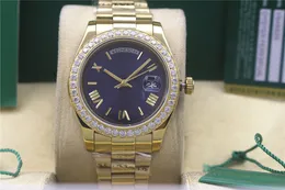 High quality gold 41mm day date fashion mens women watch Diamond bezel waterproof Mechanical automatic watches Stainless steel bra2596