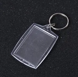 Photo Keychain Rectangle Transparent Blank Acrylic Insert Photo Picture Frame Keyring Key Holder DIY Split Ring