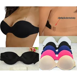 Strapless Padded Push Up Bra Clear Back Straps Bras Wedding Party