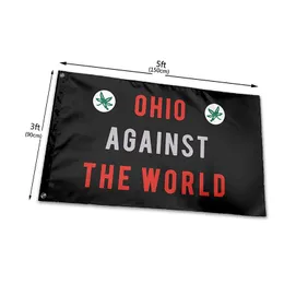 Ohio mot världen flagga 3x5 ft trädgård sjunker banner dekoration utomhus flagga med snabb gratis frakt