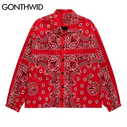 GONTHWID Bandana Paisley Pattern Print Short Style Windbreaker Jacket Coats Streetwear Hip Hop Mens Casual Jackets Tops 201218