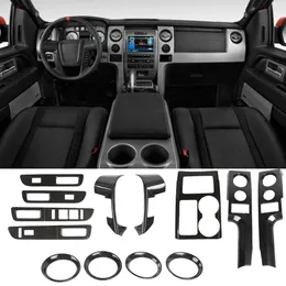 ABS Auto Lenkrad Abdeckung Getriebe Panel Interne kit Dekoration Für Ford F150 Raptor 2009-2014 Carbon Faser 13PC