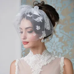 Neuankömmling Gesichtsschleier Weiß Elfenbein Hochzeit Brautschleier mit Kamm253p
