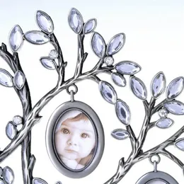 1 Pcs Stylish Creative Family Tree Hanging Photo 12 Frame Holder Home Table Desk Display Decoration Silver Frame Household Decor 201211