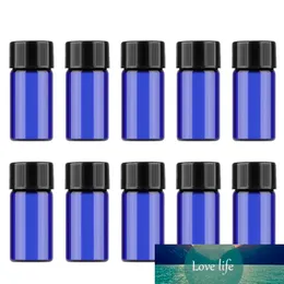 Aihogard 10st 3ml / 2ml / 1ml Amber / Blue Glass Flaskor Tom flaska för eterisk oljemjölk Vätskeholderflaskor + lock Bärbar