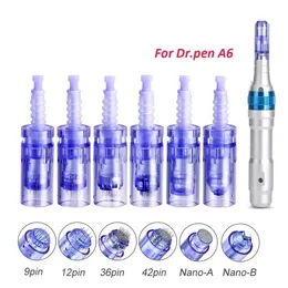 50pcs Electric Dermapen Needle Cartridge For Ultima A6 9 Pin/12 Pin/36 Pin/42 Pin Nano Micro Needles Derma Pen Replacement Cartridges Bayonet Skin Care Tool