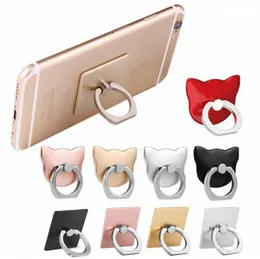 7 designs Custom logo Universal Cell Mobile Phone Finger Ring Holder 360 Degree Grip Stand Metal Lazy Buckle Bracket with gold bag