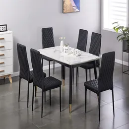 Современный минималистский ресторанный стул Стул огнеустойчивый кожаный распыленный металлический труба Diamond Grid Pattern Restaurant Home Consection Creat Set A18