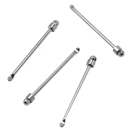 59 MILLIMETRI In Acciaio Inox Dab Dabber Strumento Cucchiaio Mini Titanio Per Unghie Cera Dabber Strumenti Cucchiaio Vestito di Vetro Carb Tappo In Silicone