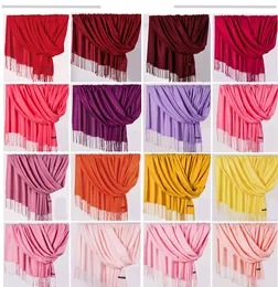 Kobiety Solidne Color Cashmere Scarves z Tassel Lady Winter Jesień Długi Szalik myśliciel Ciepła Kobieta Szal Gorąca Sprzedaż Mężczyzn Szalik