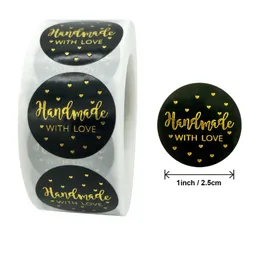 500pcs Handmade With Love 1 Inch Baking Label Wedding Sticker Party Label Decoration Envelope Seal Stationery Stickers