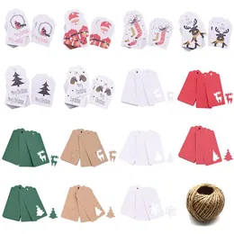 Etiquetas Envolvendo Papai Noel Tag DIY para Fontes Claus Christmas Kraft Rótulos 50 pcs Bolo Ano Handmake Presente Xmas Nova Caixa Hang