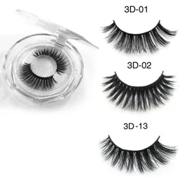 Grosso Mink Lashes 3D Silk Protein Mink Falso Eyelashes Longos Laches Links Natural Mink Eyelashes Caixa Redonda Embalagem 36 estilos