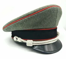 Casquette d'officier allemand de la seconde guerre mondiale avec visière et mentonnière en tailles M 57 cm Store 56051011