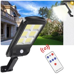 COB Solar Light Powerful Remote Control Upgraded PIR Motion Sensor IP65 Outdoor Solar Wall Street Lights Waterproof Lamp