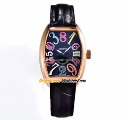 39mm Crazy Hours Color Dreams 7851 SC Col Dr A2813 Automatisk Mens Watch Black Dial Rose Gold Case 8880 Ch läderband Gents Klockor Watch_Zone 72 (12)