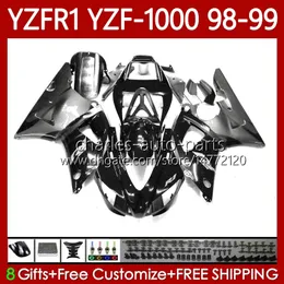 OEM Fairings For YAMAHA YZF-R1 YZF1000 YZF R 1 1000 CC YZFR1 Silver Flames 98 99 00 01 Bodywork 82No.84 YZF R1 1000CC 1998 1999 2000 2001 YZF-1000 98-01 Motorcycle Body Kit