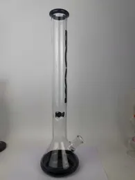 Svart Clear Hookahs 18,8 tums glasbonar Vattenrör 18mm Joint Oil Dab Rigs med skål