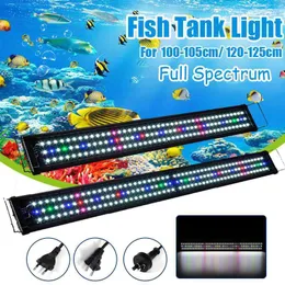 Super Slim 156 LED RGB Aquarium Éclairage 30W Spectre complet Plante aquatique Lumière 120-125CM Clip extensible sur lampe pour aquarium Y200922