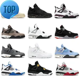 2022 przyjazd buty do koszykówki 4 4s uniwersytet niebieski biały Oreo mężczyźni kobiety Jumpman Taupe Haze czyste pieniądze Retro trenerzy trampki 36-46 B