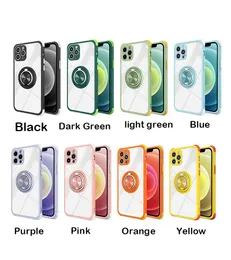 Dual Ring Phone Fodral för iPhone 13 Pro Max 12 11 XS XR Shocksäker Bumper Armor Kickstand Protector Cover