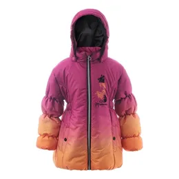 Winter Girl Pink Jacket 3-6Y Girl's Ski Suit Kids Sport Warm Coats Cotton Polyester Top Waterproof Hooded Muumi 211222