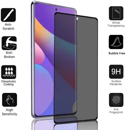 Prywatność Screen Protector Anti-Spy Harted Glass Screen Screen Shield dla Samsung Galaxy S21 Plus S21 Ultra S10 S10 Plus S20 Note 20