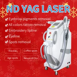 Venta superior Máquina cosmética multifuncional para depilación + eliminación de tatuajes + estiramiento de la piel a la venta IPL + Nd yag + RF Promoción de Navidad