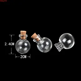 Round Ball Mini Bottles Pendants Necklace Small Glass With Cork Gift Jars Vial 100pcs New Arrival Free Shippinghigh qualtity