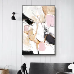 Modern Abstract Beautiful Colorful Pink Canvas Painting Scandinavian Posters and Prints Wall Art Pictures for Living Room Decor