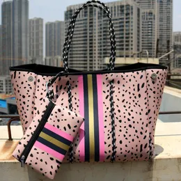 Evening Bags Luxury Diving Fabric Neoprene Breathable Shoulder Handbag 2022 Summer Casual Tote Bag Top-Handle Beach