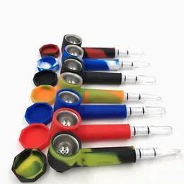 Best Seller Silicone Pipes Pyrex Oil Burner Pipe 7 Colour 30G Portable Silica Gel Pipe Color New Filter Tip Cigarette Holder Silicone Tube