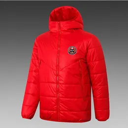 21-22 Bohemian F.C Men's Down Hoodie Jacket Winter Leisure Sport Coat Full Zipper Sports Outdoor Warm Sweatshirt Logo Custom