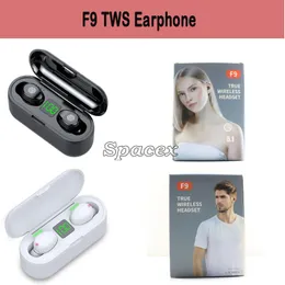 F9 TWS Wirelesss BT v5.1 Ear fone de ouvido Controle com LED Digital Display Power Bank HiFi Sport Sports Property emparelhamento de automóveis Earários de emparelhamento