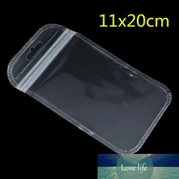 300Pcs/ Lot 11x20cm Event Clear Self Sealed Bags for Phone Case edge Zipper Packaging Bag With Hang Hole 4.33"x7.87"