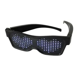 LED Light up Glasses USB Rechargeable & Wireless with Flashing LED Display Glowing Luminous Glasses for Christmas Party Bars Rave Festival