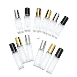 Lege 4 ml 8 ml navulbare heldere vierkante parfumglas spuitfles verstuiver met goud zilver zwart GLB F1927Good qualtitygood winkelen