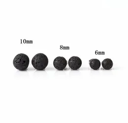 6mm 8mm 10mm Best Sellers black Natural volcanic stone earrings Lava stainless steel earrings Essential oil yoga Earrings