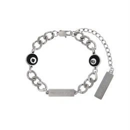 Original Design New Bracelet Chain Black 8 Drops Of Oil Stitching Hip-Hop Personality Titanium Steel Square Brand Fashion Accessories
