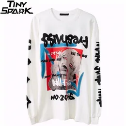 Hip hop oversize maglietta a manica lunga uomo streetwear t-shirt hauku giapponese sanguinoso anime girl killer giapponese tshirt cotone 201202
