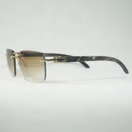Natuurlijke Hout Zonnebriil Mannen Zwart Wit Buffelhoorn Vintage Randloze Vierkante Brillen Culos Gafas Accsoir B