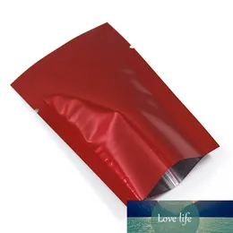 100Pcs Smooth Red Aluminum Foil Open Top Package Bag Flat Mylar Heat Seal Food Storage Packing Bag Candy Tea Packaging Bag