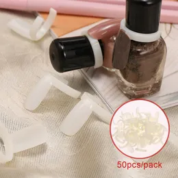 50 st/pack nagellack konst display tips färg ring för naglar uv gel flaska toppklämma palett manikyr salongverktyg